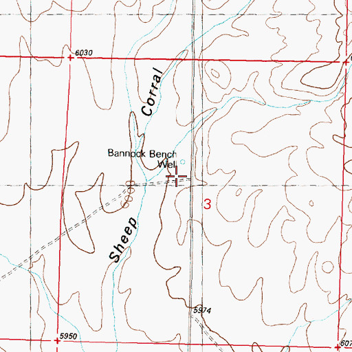 Topographic Map of Bannack Bench Windmill, MT