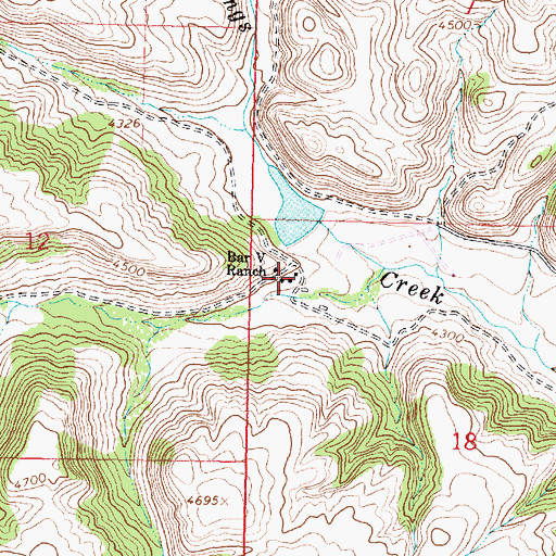 Topographic Map of Bar V Ranch, MT