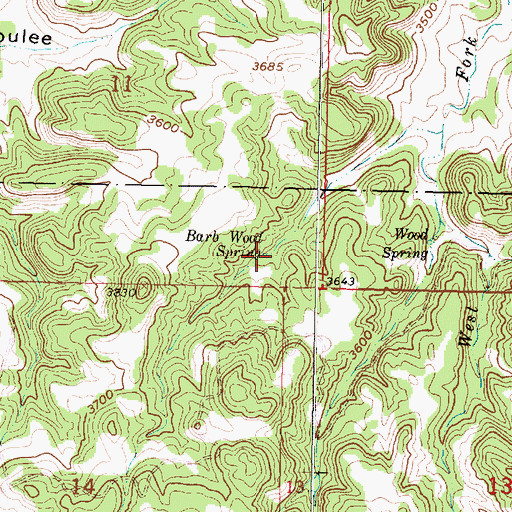 Topographic Map of Barb Wood Spring, MT