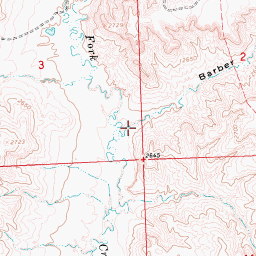 Topographic Map of Barber Coulee, MT