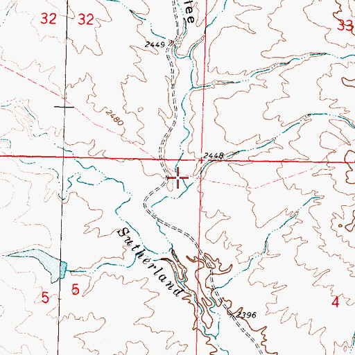 Topographic Map of Barber Coulee, MT