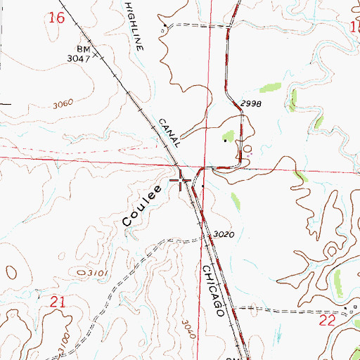 Topographic Map of Barley Coulee, MT