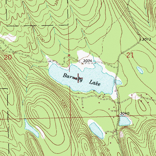 Topographic Map of Barnaby Lake, MT