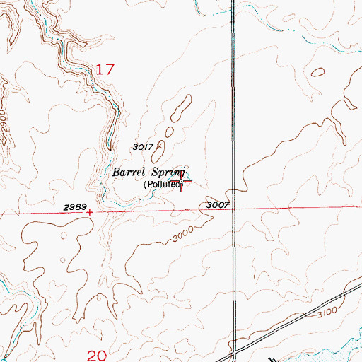 Topographic Map of Barrel Spring, MT
