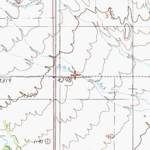 Topographic Map of Barringer Ditch, MT