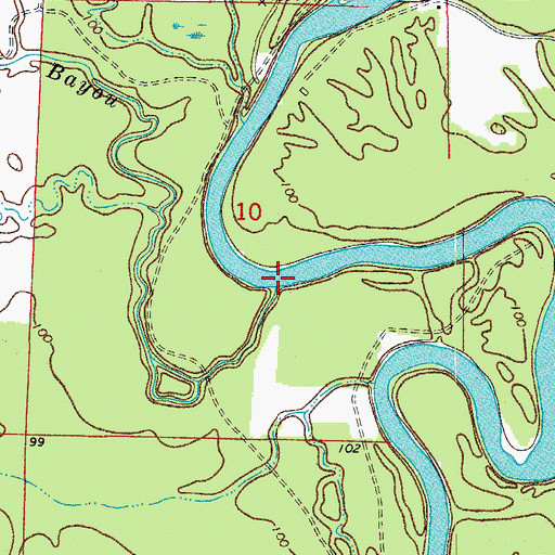 Topographic Map of Ecore Fabre Bayou, AR