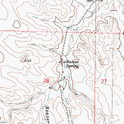 Topographic Map of Barrot Spring, MT