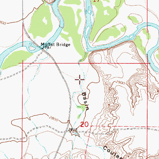 Topographic Map of Basin Coulee, MT