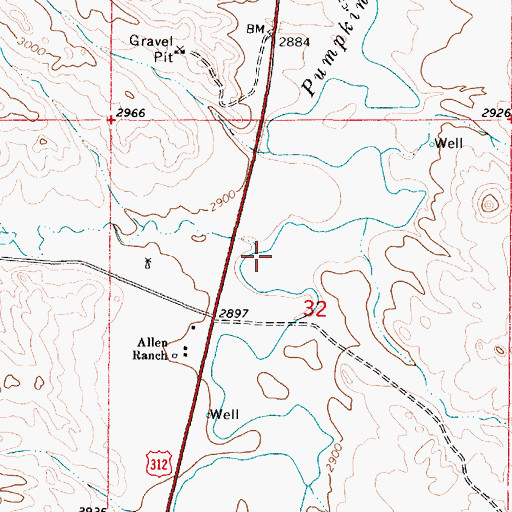 Topographic Map of Basin Creek, MT