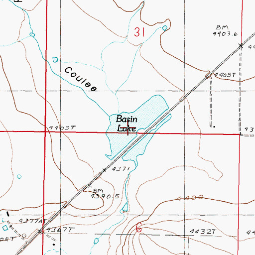 Topographic Map of Basin Lake, MT