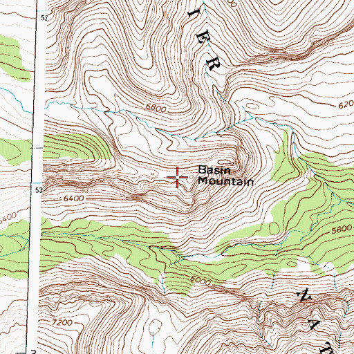 Topographic Map of Basin Mountain, MT