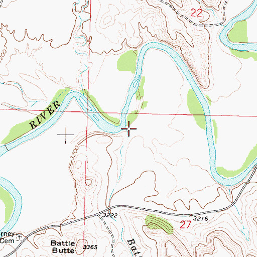 Topographic Map of Battle Butte Creek, MT