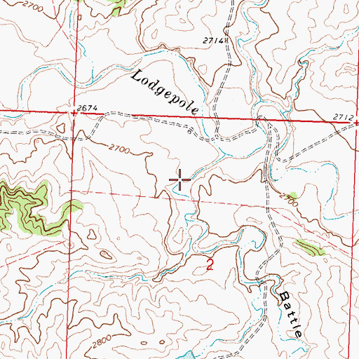 Topographic Map of Battle Coulee, MT