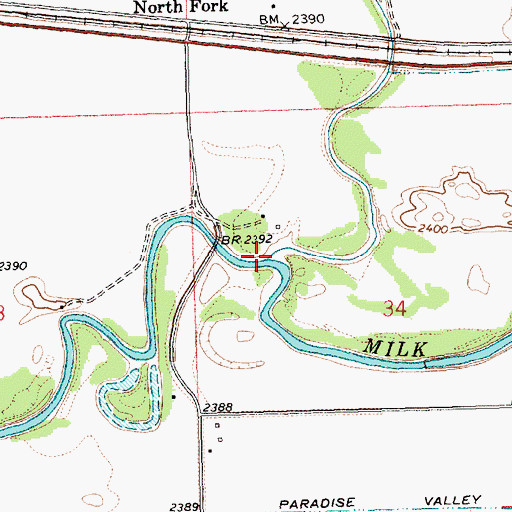 Topographic Map of Battle Creek, MT