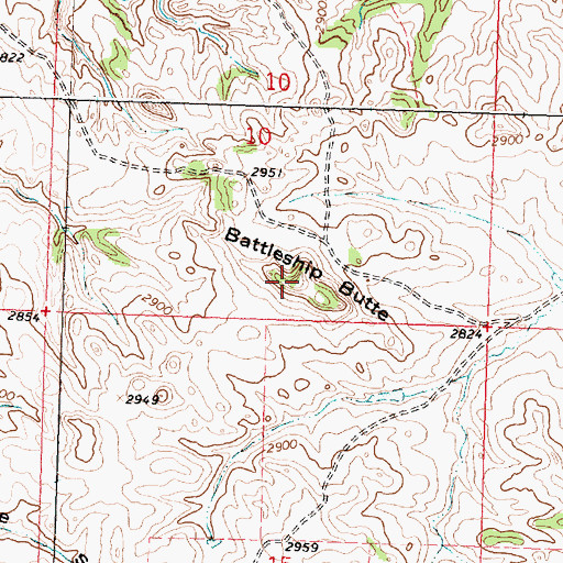 Topographic Map of Battleship Butte, MT
