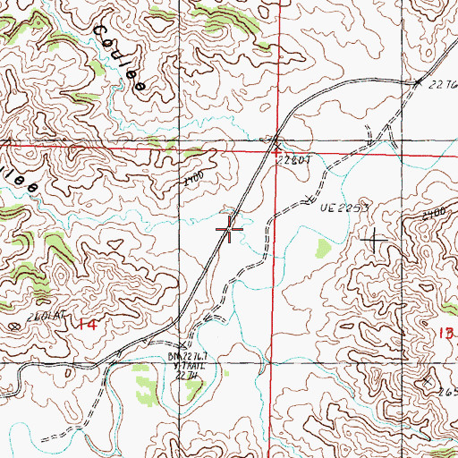 Topographic Map of Bay Stud Coulee, MT