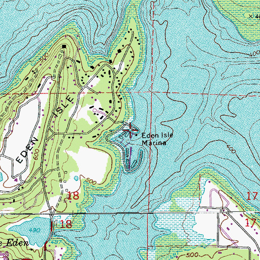 Topographic Map of Eden Isle Marina, AR