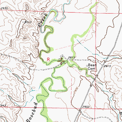Topographic Map of Bean Creek, MT