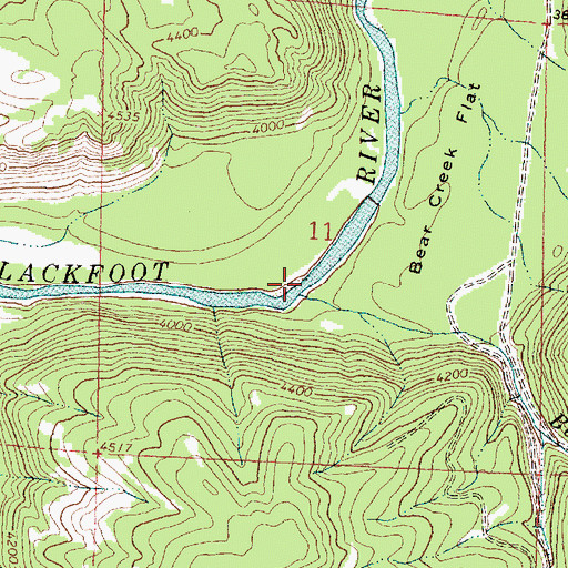 Topographic Map of Bear Creek, MT