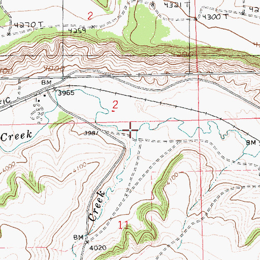 Topographic Map of Bear Creek, MT
