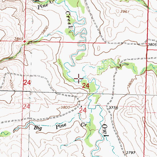 Topographic Map of Bear Creek, MT