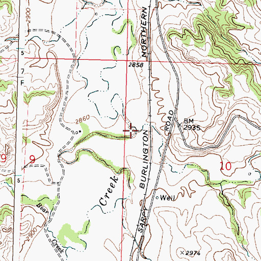 Topographic Map of Bear Creek, MT