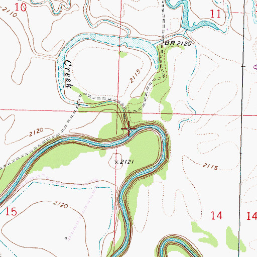 Topographic Map of Bear Creek, MT