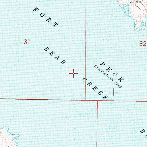 Topographic Map of Bear Creek Bay, MT