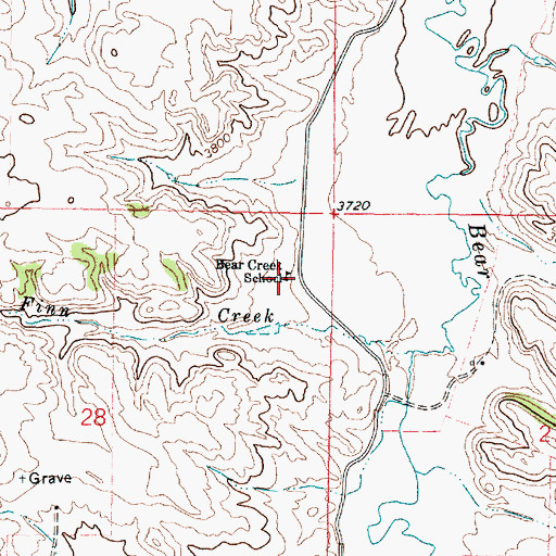 Topographic Map of Bear Creek School (historical), MT