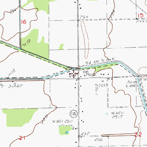 Topographic Map of Eight Mile Baptist Church, AR