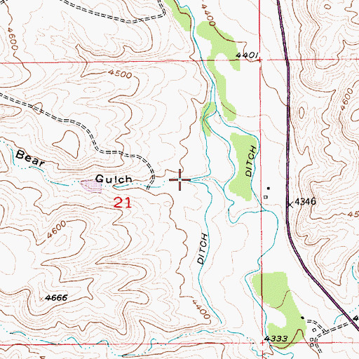 Topographic Map of Bear Gulch, MT