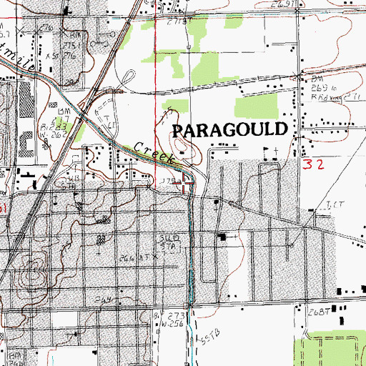 Topographic Map of Eightmile Creek, AR