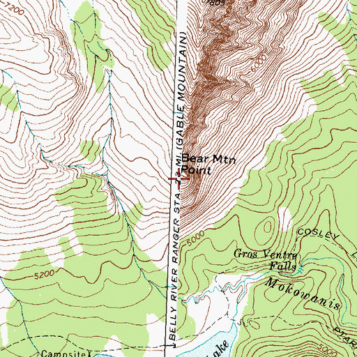 Topographic Map of Bear Mountain Point, MT
