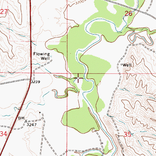 Topographic Map of Bear Skull Creek, MT