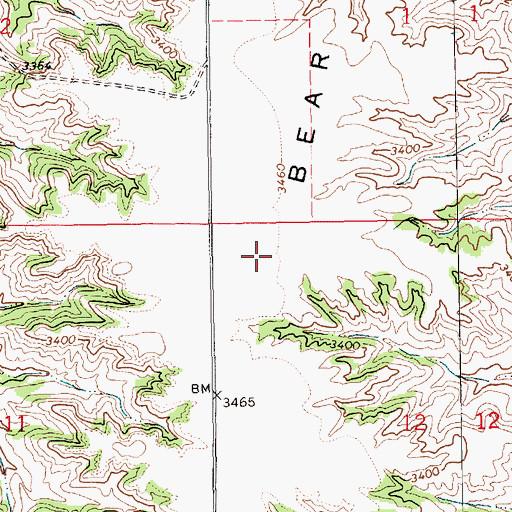 Topographic Map of Bear Springs Bench, MT
