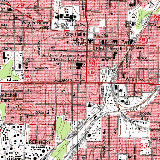 Topographic Map of El Dorado, AR