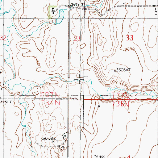 Topographic Map of Beaupre Coulee, MT