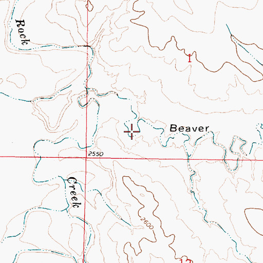Topographic Map of Beaver Coulee, MT