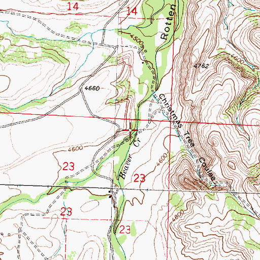 Topographic Map of Beaver Creek, MT