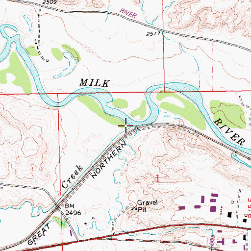 Topographic Map of Beaver Creek, MT