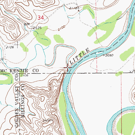 Topographic Map of Beaver Creek, ND