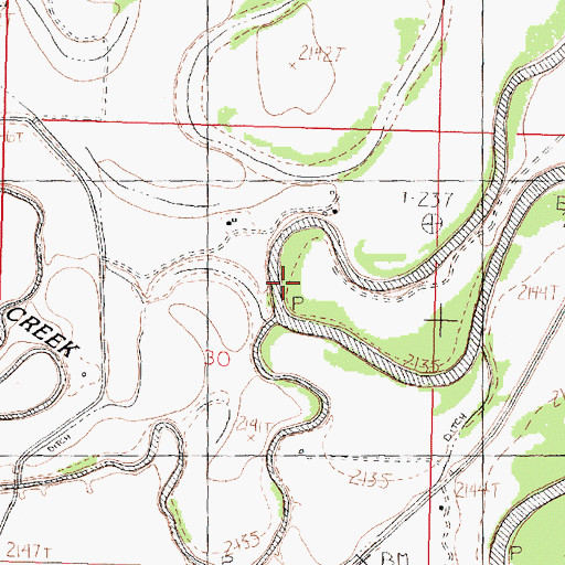 Topographic Map of Beaver Creek, MT