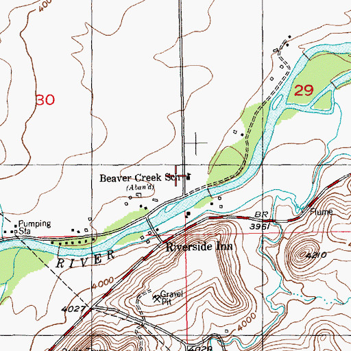 Topographic Map of Beaver Creek School (historical), MT