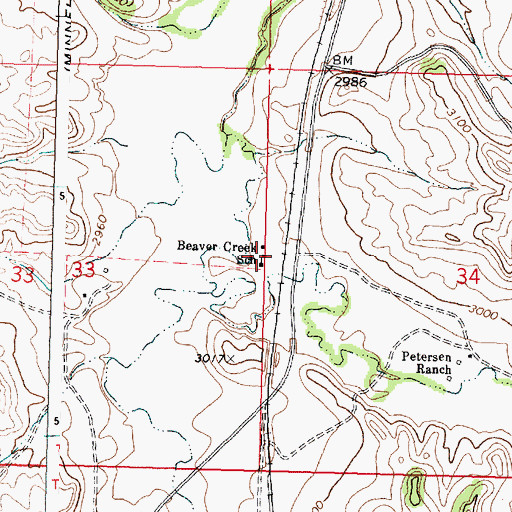 Topographic Map of Beaver Creek School (historical), MT