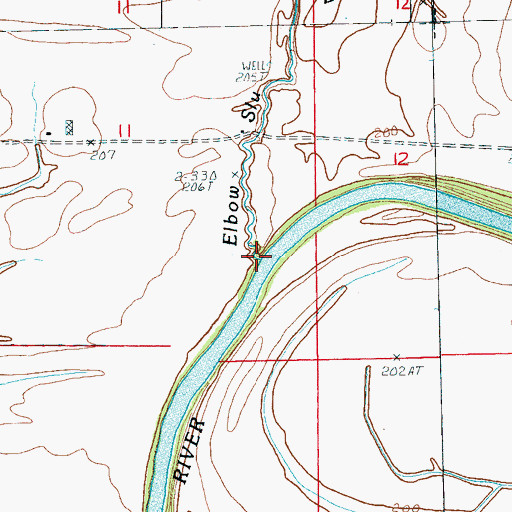 Topographic Map of Elbow Slough, AR