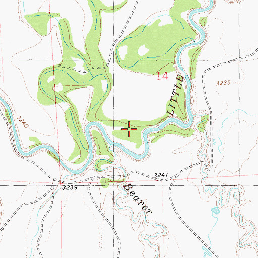 Topographic Map of Beaver Dam Creek, MT