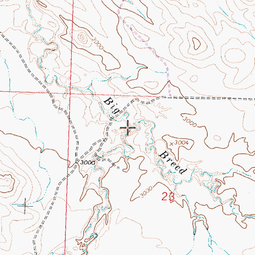 Topographic Map of Beaverball Creek, MT