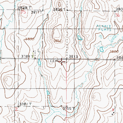 Topographic Map of Beck Cemetery, MT