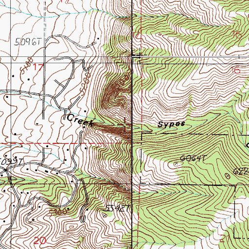 Topographic Map of Beck Ranch, MT