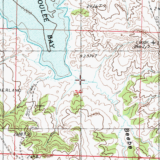 Topographic Map of Beebe Coulee, MT